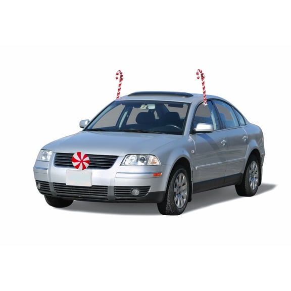Candy Cane Car Decorating Christmas Kit - Universal Size - 19" - White and Red