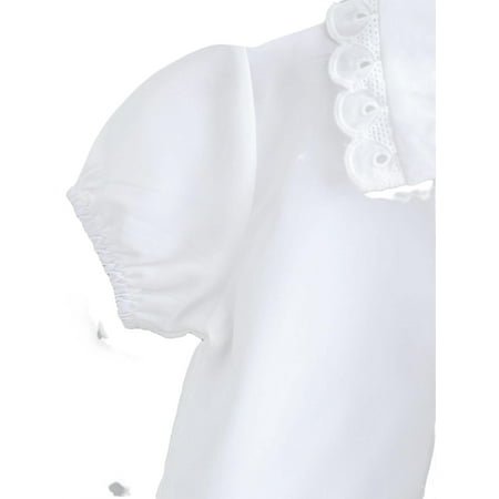 

Cute Plain Collar Shirt Short Sleeve White Toddler Girls Blouses (Girl s)