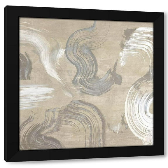 Haru Ikeda 12x12 Black Modern Wood Framed Wall Art Titled - Of Sand and Stone (detail)