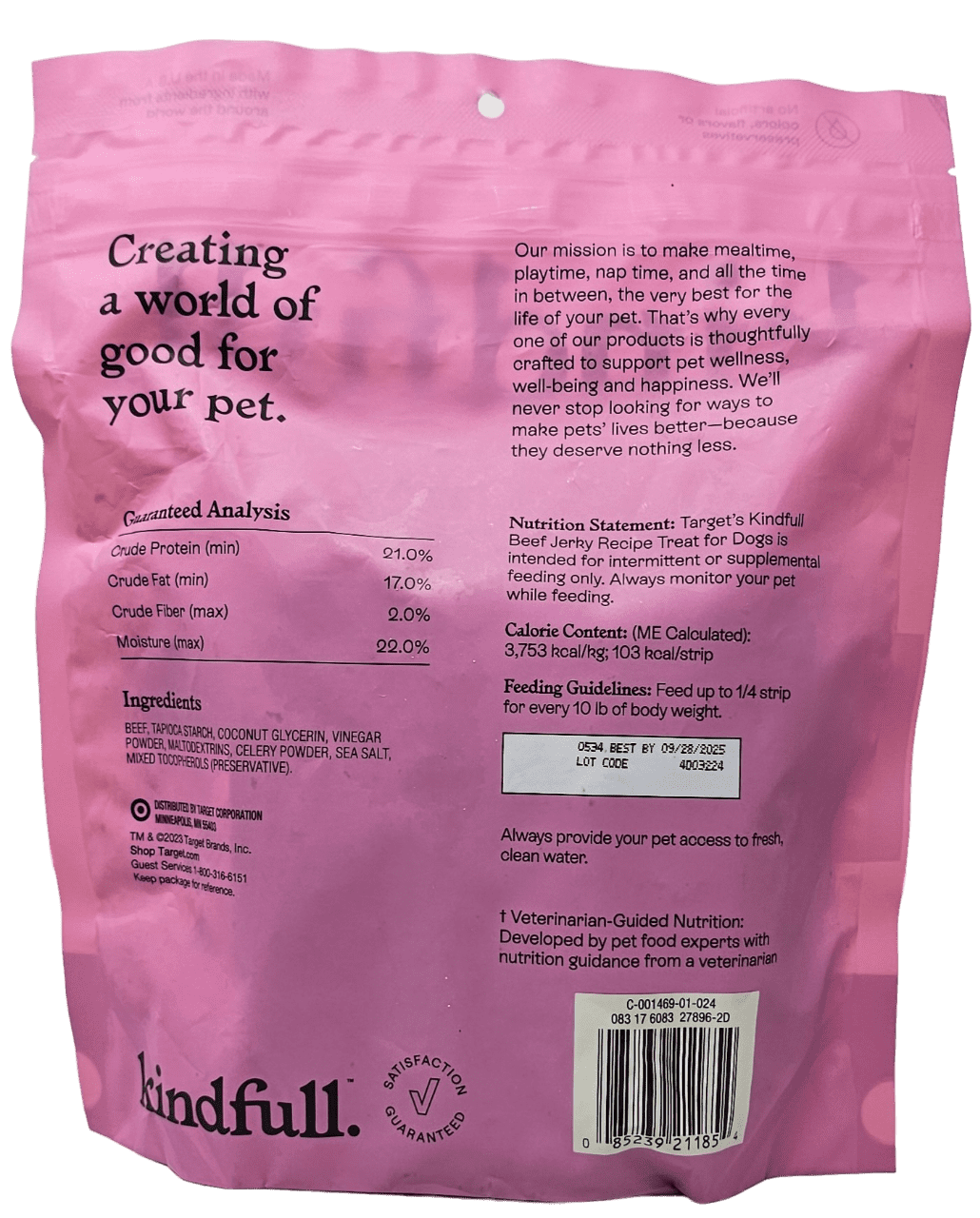 Kindfull Beef Jerky Dog Treats 16oz