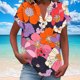 thumbnail image 2 of Vestidos Casuales Para Mujer, Blusas De Mujer De Moda Camiseta informal de manga corta con cuello en V y botones para mujer, 2 of 5