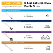 D-Line Beige Half Round Cord Cover Pack, 0.78x0.39in, 4x 39in Lengths