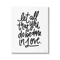 Stupell Industries Done in Love Romanic Fancy Calligraphy Phrase Canvas Wall Art, 16 x 20, Design by House Fenway