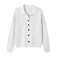 thumbnail image 3 of HAiming Plus Size Jacket for Women Long Sleeve Button down Sweaters Loose Casual Solid Color Fall Winter Cardigan, 3 of 6