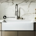 thumbnail image 2 of Elegance 36" x 20" Single Basin Fireclay Farmhouse Kitchen Sink in Glossy White with Stainless Steel Grid, 2 of 8