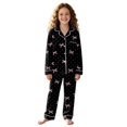 thumbnail image 2 of WOYY Girls Pajama Sets Bow Print Long Sleeve Button Down Shirt Pants Sleepwear, Sizes 3-14, 2 of 4