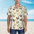 thumbnail image 2 of Balery Chicken Cartoon Camisas hawaianas de manga corta para hombre, camisas playeras de corte holgado, camisas de vacaciones con botones,Medium, 2 of 7