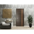 thumbnail image 3 of Modern Solid Interior Door with Handle | Planum 1010 Chocolate Ash | Single Regural Panel Frame Trims | Bathroom Bedroom Sturdy Doors-24" x 80", 3 of 6