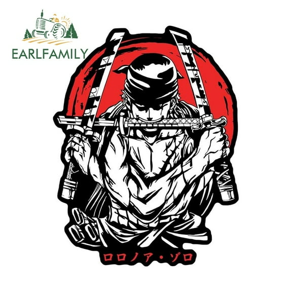 EARLFAMILY 5.1 in RORONOA ZORO PIRATE HUNTER Decal Fashion Waterproof One Piece Decoration Scratch-proof Window Car Stickers