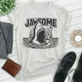 thumbnail image 2 of Jawsome Shark T-shirt, Unisex Women's Men's Shirt, Shark Pun Great White Week Summer Saying Beach, Heather Ash, 3X-Large, 2 of 6