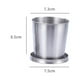 thumbnail image 4 of Fiudx Vaso de Chupito Plegable de Acero Inoxidable para Emergencias, Diseño Plegable a Prueba de Fugas, Portátil, Ideal para Acampar, Ir de Fiesta y Aventuras Al Aire Libre. Tamaños: 75 Ml, 150 Ml y, 4 of 6