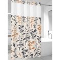 thumbnail image 2 of No Hook Shower Curtain with Snap-in Liner, Orange Grey Botanical Waterproof Fabric Bathroom Curtains, Rustic Country Spring Floral Summer Leaf Bath Curtains & Mesh Top Window Narrow 36"x78", 2 of 9