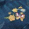thumbnail image 5 of KIDSCOOL SPACE Little Girls Jeans,Elastic Band Inside Embroidered Heart Both Sides Stretchy Soft Denim Slim Pants,3-4 Years, 5 of 5