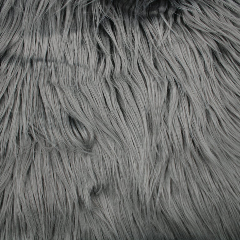 Black Mongolian Long Pile Faux Fur Fabric