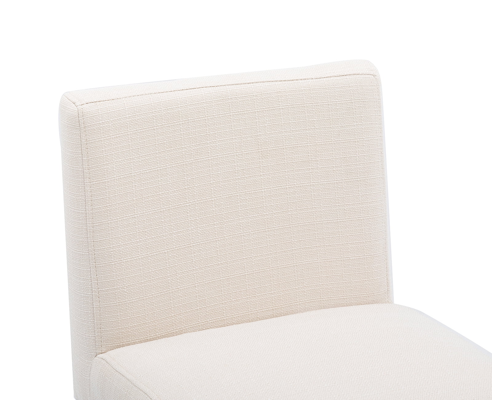 Guyou 27" Height Linen Upholstered Bar Stool Set of 2, Modern Metal Counter Height Stool with Mid Backrest and Footrest for Kitchen Island Bar Restaurant, Cream