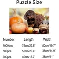 thumbnail image 3 of 1000 PCS Jigsaw Puzzles, 29.5" x 19.7" Artwork Gift for Adults Teens Dogs Dachshunds Puppy and Pumpkins Wooden Puzzle Games, 3 of 6