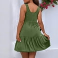 thumbnail image 4 of Qxiansh L-5XL Womens Plus Size Dress Scoop Neck Sleeveless Casual Tiered Ruffle A-Line Sun Dresses, 4 of 9