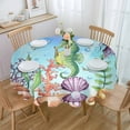 thumbnail image 3 of Watercolor Flowers Leaves Vintage Round Table Cloth Waterproof Wedding Holiday Tablecloth Coffee Table Decor Table Cover, 3 of 6
