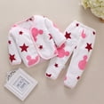thumbnail image 2 of Sopiago Baby Pajamas Solid Long Sleeve Button Shirt Top and Pants Coral fleece 2Piece Pjs for Toddler Girls White,0-3 Months, 2 of 4