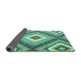 thumbnail image 2 of Ahgly Company Indoor Square Southwestern Turquoise Blue Country Area Rugs, 7' Square, 2 of 4