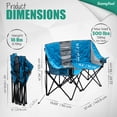 thumbnail image 3 of Sunnyfeel Heavy Duty Double Camping Chair Folding Loveseat with Mesh Storage, Comfortable for 2 Person, Blue, 3 of 8