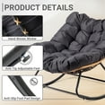 thumbnail image 2 of Zimtown Oversized Papasan Rocking Chair 36x48x31in 35.7lb Indoor/Outdoor Dark Gray, 2 of 10