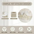 thumbnail image 3 of Hassch Set of 2 White Teddy Velvet Dining Chairs, Contemporary Upholstered Accent Side Chairs with Gold Legs for Kitchen & Dining Room, 3 of 8