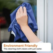 Superio Glass Window Cleaning Cloth, Microfiber Cleaning Cloths for Glasses, Cars, Lens, Screen, Streak, and Lint Free (14x16, 4)