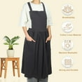 thumbnail image 5 of Unique Bargains Cotton Linen Cross Back Apron with Pockets Gray, 5 of 7
