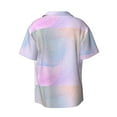 thumbnail image 5 of Uemuo Rainbow Pattern Cotton Linen Short Sleeve Shirts,Casual Lightweight Button Down Shirts,Vacation Beach Summer Tops-Large, 5 of 7