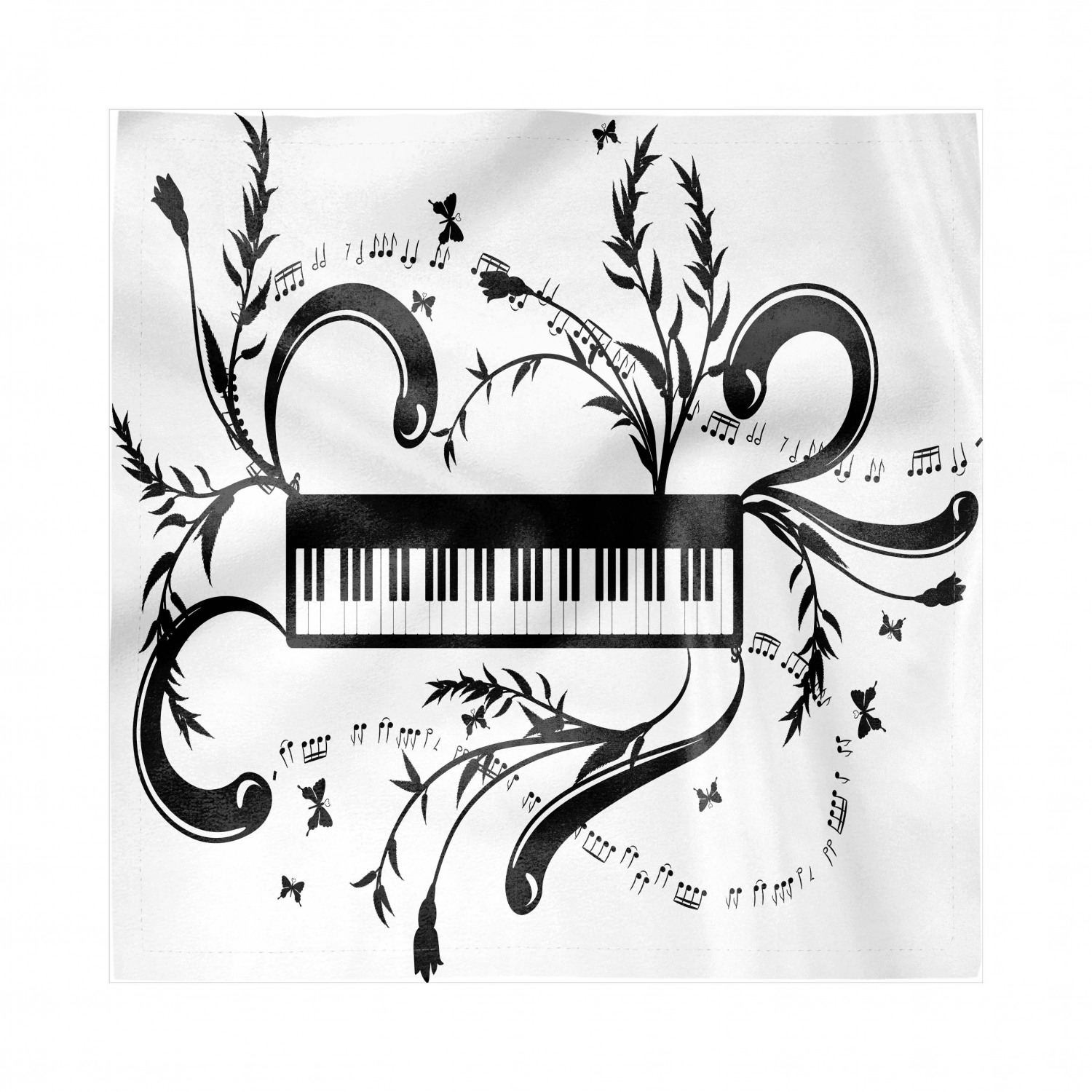 Music Note Napkins Set of 4, Electronic Musical Burst Effect with