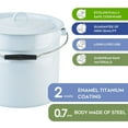 thumbnail image 2 of Novomoskovsjka Posuda Granite Light Blue Enamel Bucket with Lid 12.7 Qt (12 L) Enameled Steel Kitchen Pail for Pickling Storing Water Grains or Tools, 2 of 13