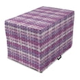 thumbnail image 1 of Colorful Dog Crate Cover, Abstract Geometric Motifs with Hatched Style in Purple Pink Tones, Easy to Use Pet Kennel Cover for Dogs, 35" x 23" x 27", Pale Mauve and Pale Fuchsia, by Ambesonne, 1 of 6