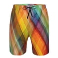 thumbnail image 3 of Fotbe Abstract Watercolors Tartan Trajes de Baño Estampados para Hombre, Shorts de Verano de Secado Rápido, Ropa de Playa, Bañadores-Small, 3 of 6