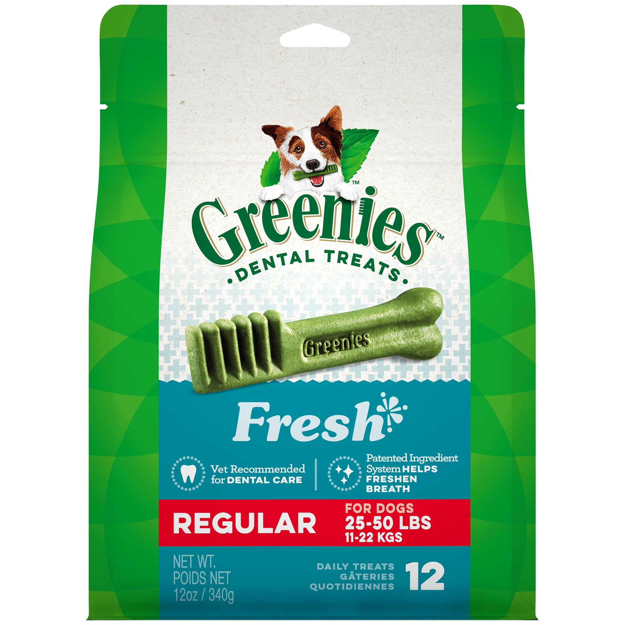 GREENIES Regular Natural Dog Dental Care Chews Oral Health Dog Treats