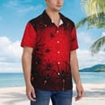 thumbnail image 2 of KLL Men's Hawaiian Shirt Short Sleeve Button Down Beach Shirts-Spiders On The Web And Space, 2 of 5