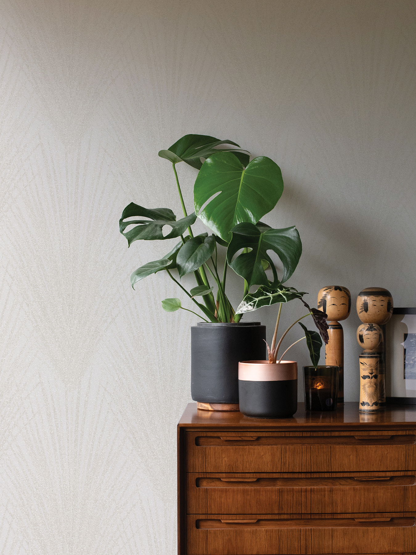 Advantage Keina Taupe Fronds Wallpaper