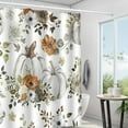 thumbnail image 5 of Cute Fall Pumpkin Shower Curtain, Autumn Thanksgiving Watercolor Teal Pumpkin Fabric Shower Curtains Set for Bathroom Decoration with Hooks 70 X 70 Inch, 5 of 6