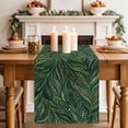 thumbnail image 2 of Table Runner 72 Inches Long for Kitchen Dining, Green Leaves Dresser Scarf Farmhouse, Dining Table Decorations for Wedding/Parties, Spring Watercolor Ethnic Botanical Geometric 13 x 72 In, 2 of 9