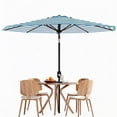 thumbnail image 2 of Garvee 9 ft Patio Table Umbrella, 8 Ribs, Crank Lift & Push Button Tilt, Blue & White Stripes, 2 of 9