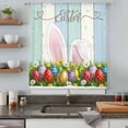 thumbnail image 4 of Easter Sheer Curtains 72 Inches Long, Wooden Bunny Colorful Eggs Spring Floral Botanical Light Filering Curtains, Breathable Simi Curtain Privacy Drapes for Living Room Bedroom Window Treatment, 4 of 9