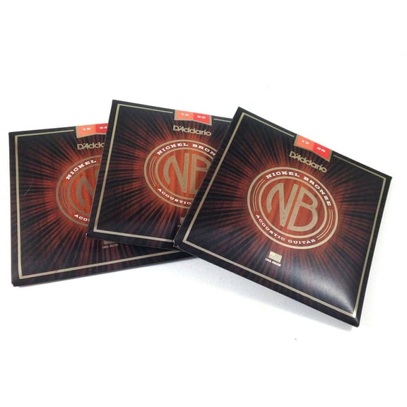 D'Addario Acoustic Guitar Strings 3 Pack Nickel Bronze 13-56