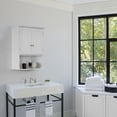 thumbnail image 4 of Wall Mount Bathroom Cabinet Wooden Medicine Cabinet Storage Organizer Double Door with 2 Shelves, and Open Display Shelf, 4 of 6