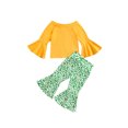 thumbnail image 3 of Xingqing Infant Toddler Kid Baby Girls Clothes Long Sleeve Ruffle Tops Floral Flared Pants Outfits Autumn Spring Sets, 3 of 9