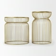 thumbnail image 2 of Mercana Shani Set Of 2 Round Gold Metal W/ Glass Accent Tables, 2 of 9