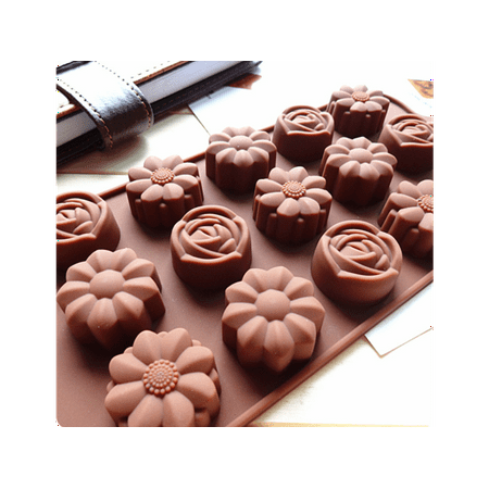 

Silicone Chocolate Molds Flowers Shape Cake Candy Mould Jelly Ice Tray Candy Molds Chocolate Molds Silicone Molds Soap Molds Silicone Baking Molds