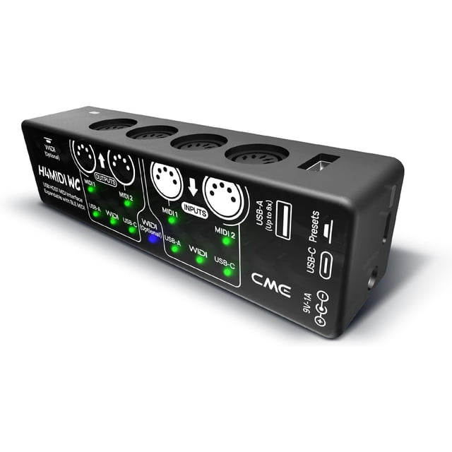 YANTONG H4MIDI WC – Interface MIDI USB Avancée avec Routeur, Filtre, Mapper, WIDI Bluetooth MIDI Optionnel, mode d'Alimentation 9V Autonome - Parfait pour Guitaristes et Producteurs