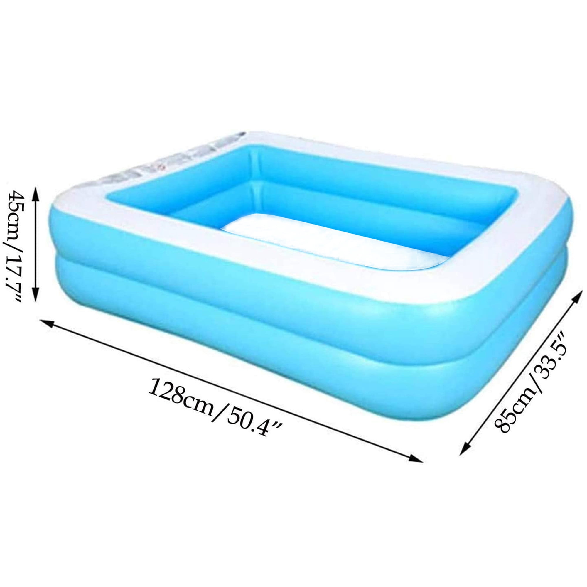 Aunavey Family Swimming Pool Home Backyard Outdoor Bathing Tub Inflatable Paddling Pools Summer Best Gift for Kids (Blue-White Bottom, 50.4*33.5*17.7 inch)