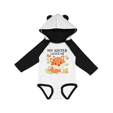 

Inktastic My Sister Loves Me- little fox Gift Baby Boy or Baby Girl Long Sleeve Bodysuit