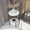 Black, variant on Real Marble Sofa Side Coffee Table Double Tiers Round Nesting Table Gold Frame